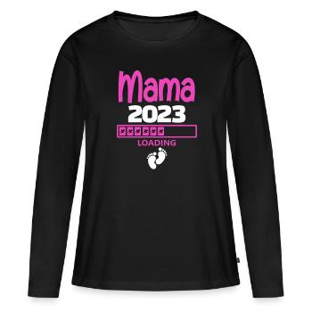 Mama 2023 loading - Frauen Premium Bio Langarmshirt - Schwarz - Vorne - Julia (174cm)