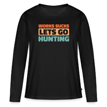 Chasse Chasseur Chasse - T-shirt manches longues Premium bio Femme - noir - Devant - Julia (174cm)