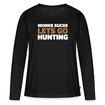 Chasse Chasseur Chasse - T-shirt manches longues Premium bio Femme - noir - Devant - Julia (174cm)