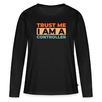 Controller - Frauen Premium Bio Langarmshirt - Schwarz - Vorne - Julia (174cm)