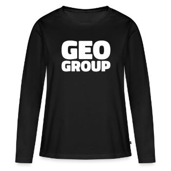 Professeur de géographie Équipe de professeurs de géo - T-shirt manches longues Premium bio Femme - noir - Devant - Julia (174cm)