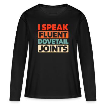 Charpentier Charpentier - T-shirt manches longues Premium bio Femme - noir - Devant - Julia (174cm)