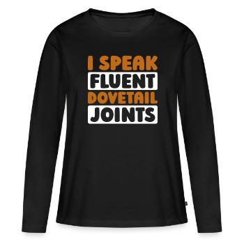 Charpentier Charpentier - T-shirt manches longues Premium bio Femme - noir - Devant - Julia (174cm)