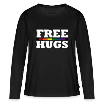 Free Hugs - T-shirt manches longues Premium bio Femme - noir - Devant - Julia (174cm)