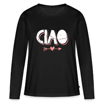 ciao reise reisen - Frauen Premium Bio Langarmshirt - Schwarz - Vorne - Julia (174cm)