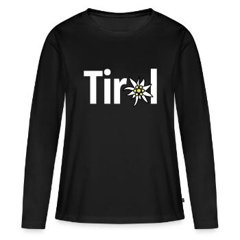 Tyrol - T-shirt manches longues Premium bio Femme - noir - Devant - Julia (174cm)