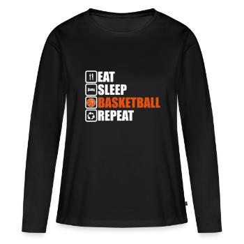 basketball,basketteur, basket, basketteuse - T-shirt manches longues Premium bio Femme - noir - Devant - Julia (174cm)