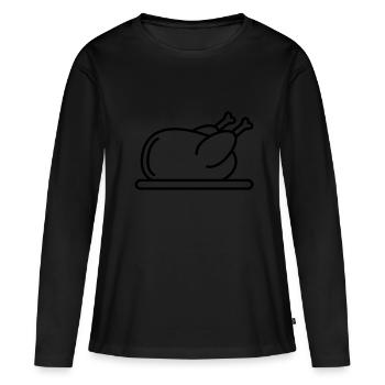 Chicken icon symbol - Women's Premium Organic Long Sleeve Shirt - black - Front - Julia (174cm)