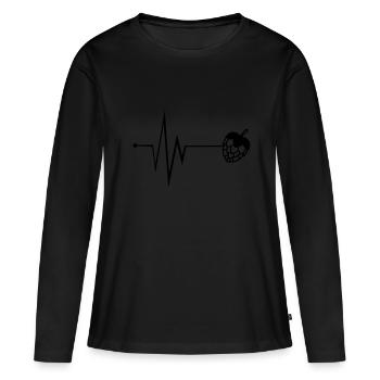 Puls de bière pression - T-shirt manches longues Premium bio Femme - noir - Devant - Julia (174cm)