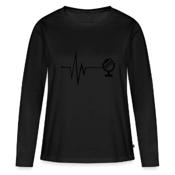 Icône miroir Pulse - T-shirt manches longues Premium bio Femme - noir - Devant - Julia (174cm)