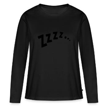 ZZZZ ... / dormir / dormir / dormir / ronfler - T-shirt manches longues Premium bio Femme - noir - Devant - Julia (174cm)