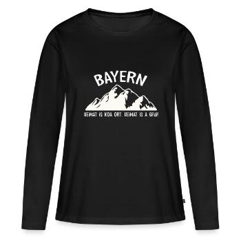 Bayern Heimat Berge Dialekt bayrisch - Frauen Premium Bio Langarmshirt - Schwarz - Vorne - Julia (174cm)