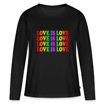 Love is love - T-shirt manches longues Premium bio Femme - noir - Devant - Julia (174cm)