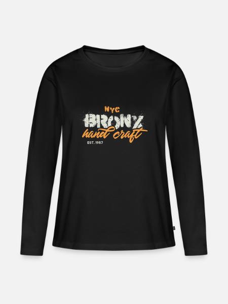 N.Y.C Bronx II - MOMO - Frauen Premium Bio Langarmshirt - Schwarz