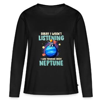 Neptune - T-shirt manches longues Premium bio Femme - noir - Devant - Julia (174cm)