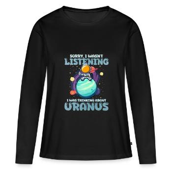 Uranus - T-shirt manches longues Premium bio Femme - noir - Devant - Julia (174cm)