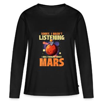 Mars - Women's Premium Organic Long Sleeve Shirt - black - Front - Julia (174cm)