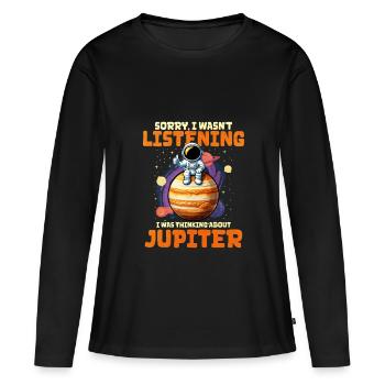 Jupiter - T-shirt manches longues Premium bio Femme - noir - Devant - Julia (174cm)