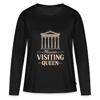 Musée - T-shirt manches longues Premium bio Femme - noir - Devant - Julia (174cm)
