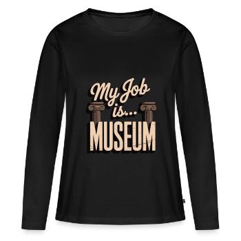 Musée - T-shirt manches longues Premium bio Femme - noir - Devant - Julia (174cm)