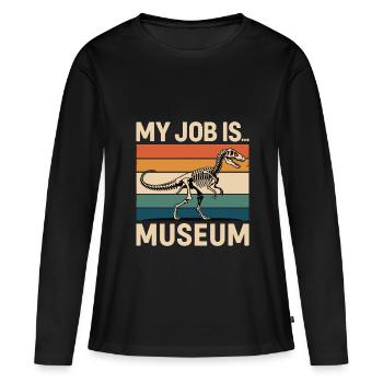 Musée - T-shirt manches longues Premium bio Femme - noir - Devant - Julia (174cm)