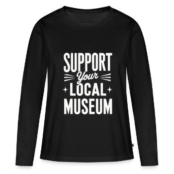 Musée - T-shirt manches longues Premium bio Femme - noir - Devant - Julia (174cm)