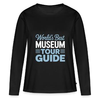 Musée - T-shirt manches longues Premium bio Femme - noir - Devant - Julia (174cm)