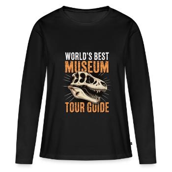 Musée - T-shirt manches longues Premium bio Femme - noir - Devant - Julia (174cm)