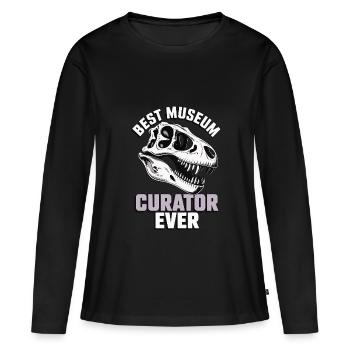 Musée - T-shirt manches longues Premium bio Femme - noir - Devant - Julia (174cm)