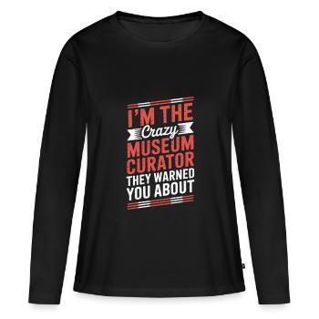Musée - T-shirt manches longues Premium bio Femme - noir - Devant - Julia (174cm)