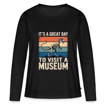 Musée - T-shirt manches longues Premium bio Femme - noir - Devant - Julia (174cm)
