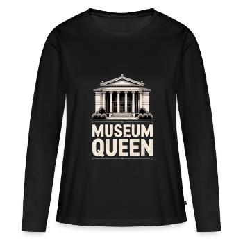 Musée - T-shirt manches longues Premium bio Femme - noir - Devant - Julia (174cm)