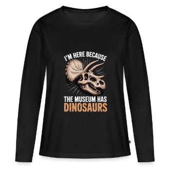 Musée - T-shirt manches longues Premium bio Femme - noir - Devant - Julia (174cm)