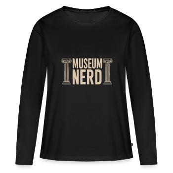 Musée - T-shirt manches longues Premium bio Femme - noir - Devant - Julia (174cm)