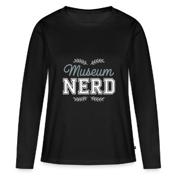 Musée - T-shirt manches longues Premium bio Femme - noir - Devant - Julia (174cm)