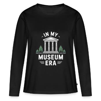 Musée - T-shirt manches longues Premium bio Femme - noir - Devant - Julia (174cm)