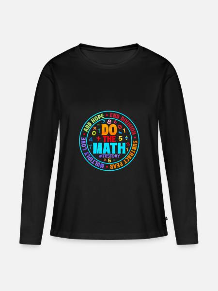 Mathe - Frauen Premium Bio Langarmshirt - Schwarz