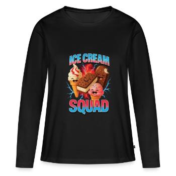 Crème glacée Crème glacée - T-shirt manches longues Premium bio Femme - noir - Devant - Julia (174cm)
