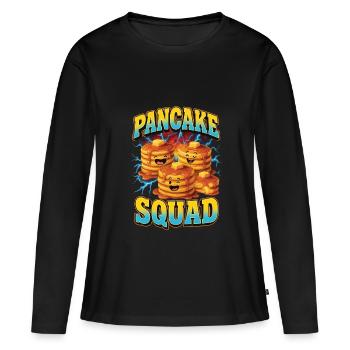 Pfannkuchen - Frauen Premium Bio Langarmshirt - Schwarz - Vorne - Julia (174cm)