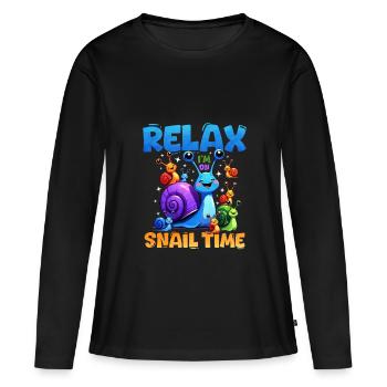 Snail - Women's Premium Organic Long Sleeve Shirt - black - Front - Julia (174cm)