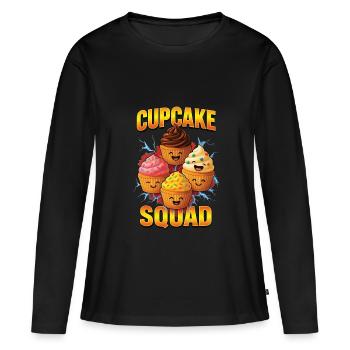 Cupcake - Frauen Premium Bio Langarmshirt - Schwarz - Vorne - Julia (174cm)