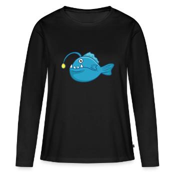 Gros poisson d’eau profonde - T-shirt manches longues Premium bio Femme - noir - Devant - Julia (174cm)