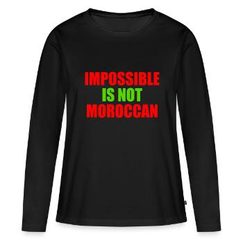 impossible is not moroccan - Marokko - Frauen Premium Bio Langarmshirt - Schwarz - Vorne - Julia (174cm)