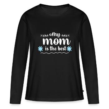 Ma mère est la meilleure - T-shirt manches longues Premium bio Femme - noir - Devant - Julia (174cm)