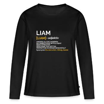 Liam - Frauen Premium Bio Langarmshirt - Schwarz - Vorne - Julia (174cm)
