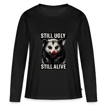 Opossum – Still Ugly Still Alive - Frauen Premium Bio Langarmshirt - Schwarz - Vorne - Julia (174cm)
