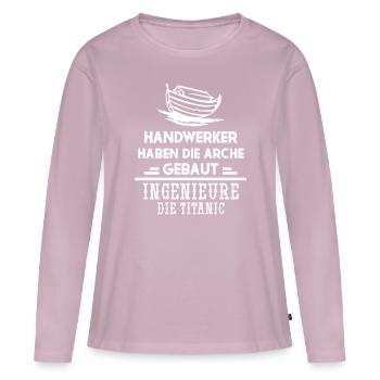 Artisan Spell – Ark - Women's Premium Organic Long Sleeve Shirt - dusky pink - Front - Julia (174cm)