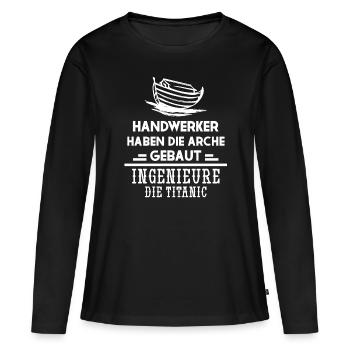 Artisan Spell – Ark - Women's Premium Organic Long Sleeve Shirt - black - Front - Julia (174cm)