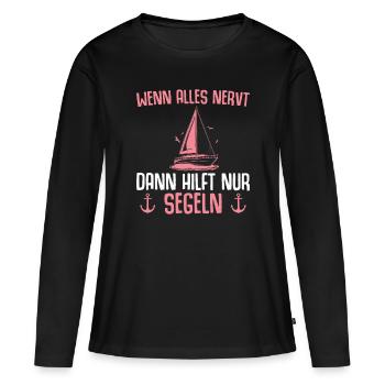 Segelschein bestanden Kapitänin Geschenk - Frauen Premium Bio Langarmshirt - Schwarz - Vorne - Julia (174cm)