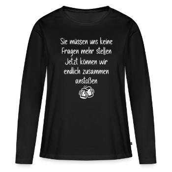 Lehrer Abschied endlich anstoßen - Frauen Premium Bio Langarmshirt - Schwarz - Vorne - Julia (174cm)